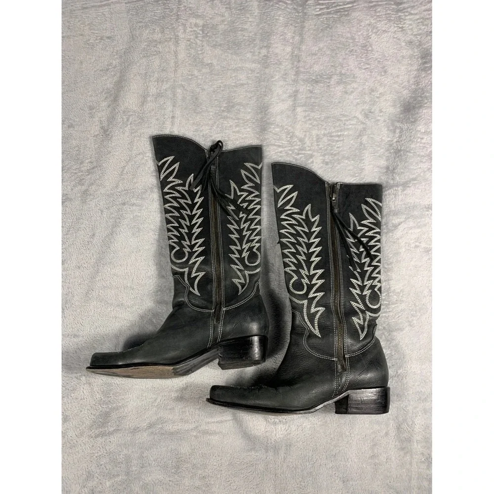 Ricky Sarkany Tall Western Embroidered Boot Womens EU 38 Black